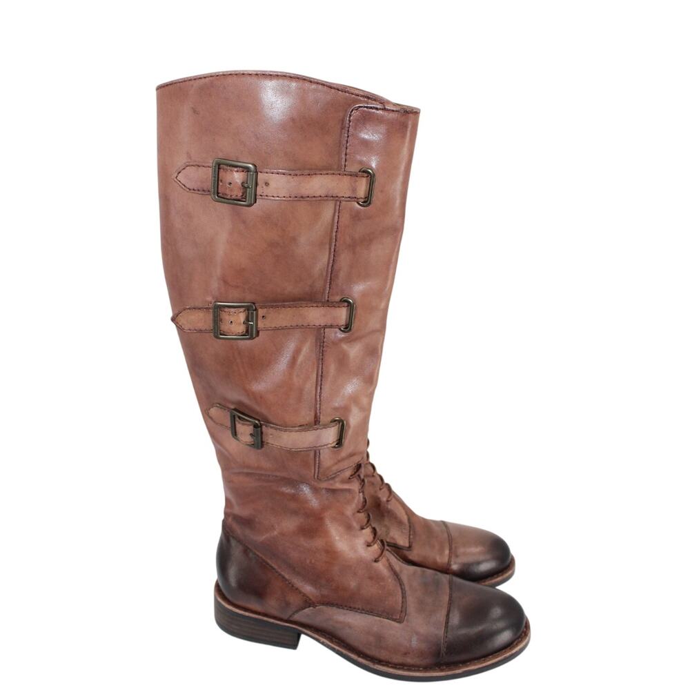 Vince Camuto Fivvy Buckle Riding Boot Womens 8 Brown